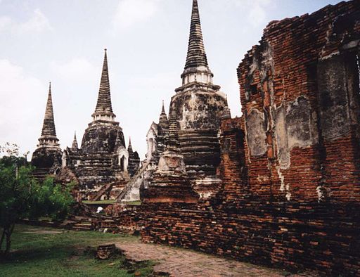 Ayutthaya | Image Credit: By Ahoerstemeier (Own work) [<a href="http://www.gnu.org/copyleft/fdl.html">GFDL</a>, <a href="http://creativecommons.org/licenses/by-sa/3.0/">CC-BY-SA-3.0</a> or <a href="http://creativecommons.org/licenses/by-sa/1.0">CC BY-SA 1.0</a>], <a href="https://commons.wikimedia.org/wiki/File%3AAyutthaya_3_pagodas.jpg">via Wikimedia Commons</a>