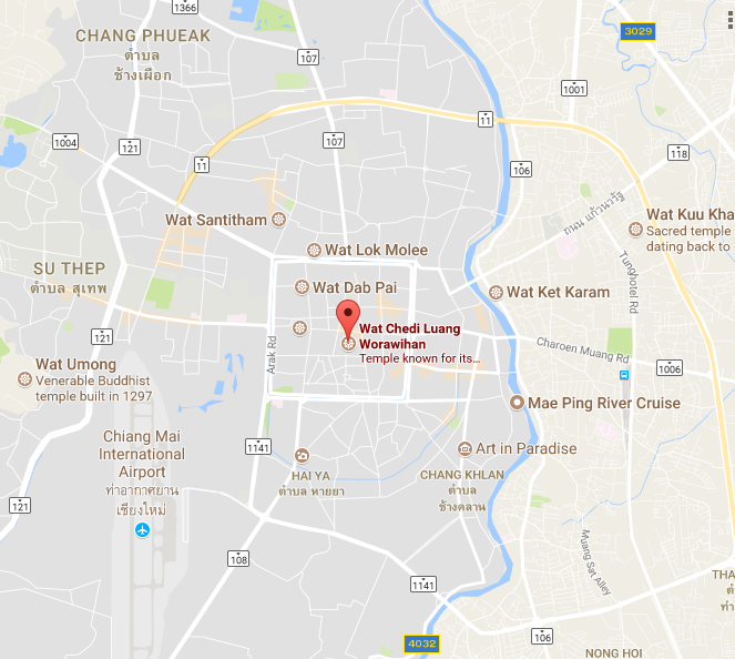 Wat chedi luang Map Location