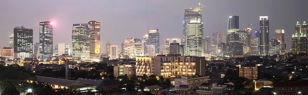 Jakarta | Image Credit: Robin Widjaja, Jakarta skyline at night -- Business District area at Jalan Jenderal Sudirman, Central Jakarta, as seen from Kuningan District, South Jakarta, Indonesia, CC BY-SA 4.0